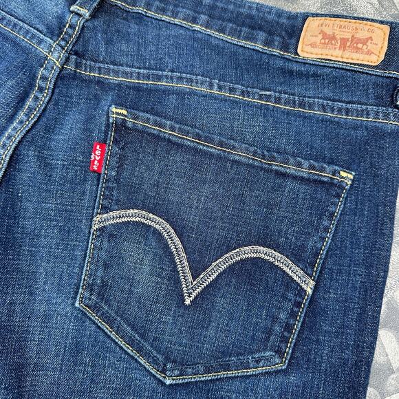 Levis Mid Rise Skinny Jeans Dark Wash Size 16M 99% Cotton Pants Fit Snug 14 - Picture 9 of 11